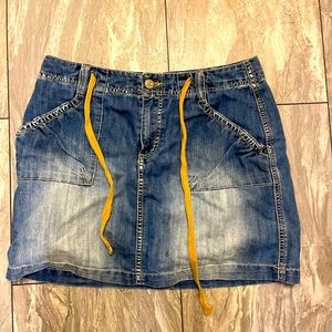 Jean Skirt with Tan Drawstring